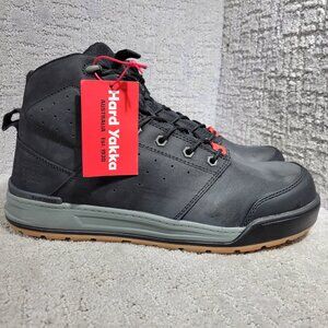 Hard Yakka 3056 Men's Size 12 US Black Leather Steel Lace up Boots F2413-18